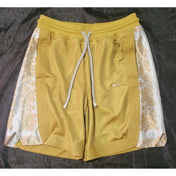 Nike Peace Love Basketball Team Elite Mens Large Shorts‎ L DV9472-725 Gold White - Picture 1 of 8